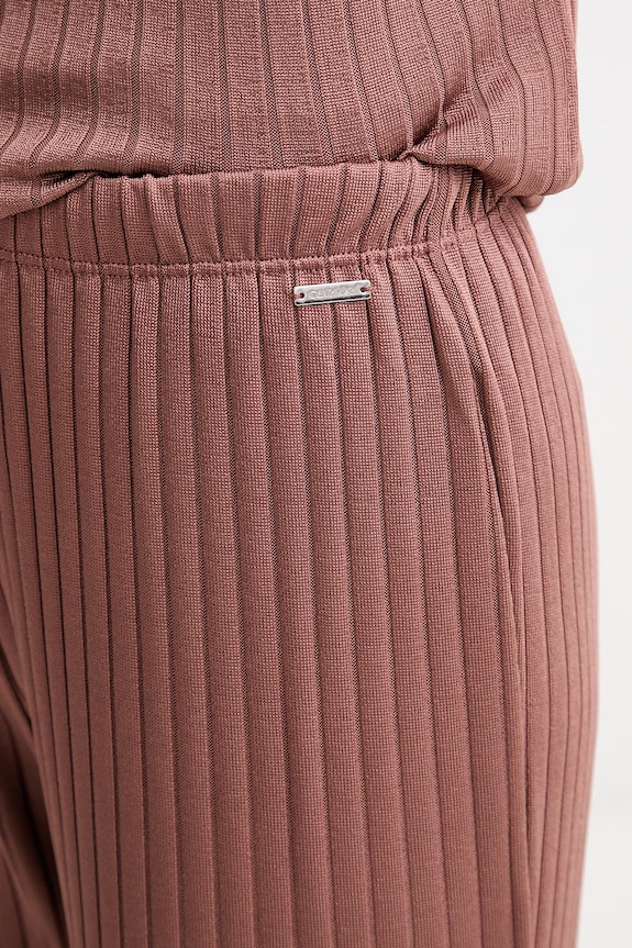 Calvin Klein spodnie damskie brązowy LV044F273G