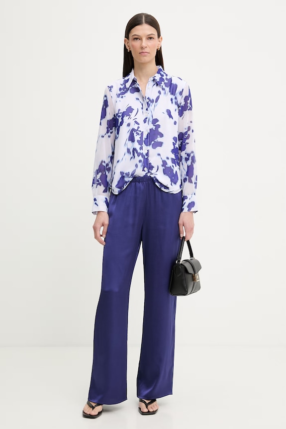 Calvin Klein nohavice dámske LV044F611G fialová SS26