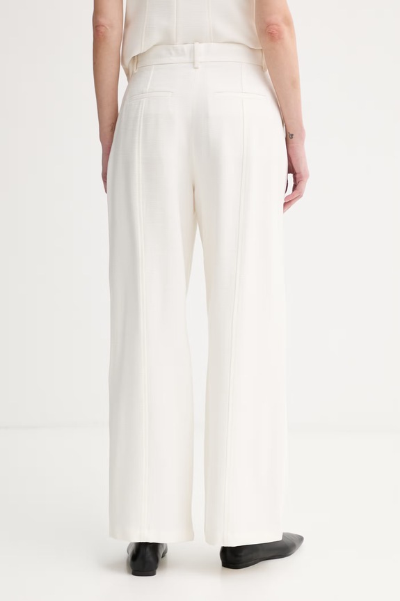 Oblečenie Calvin Klein nohavice dámske s viskózou LV044F651G béžová