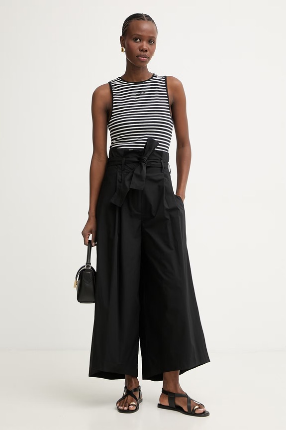 Simona Corsellini spodnie damskie bawełniane P26CPPGC0102 czarny SS26