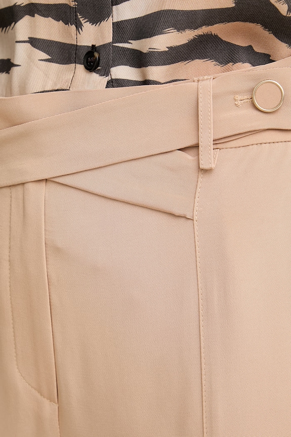 Simona Corsellini pantaloni pentru femei, cu vâscoză bej P26CPPA00201