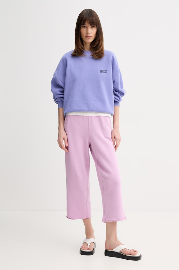 American Vintage Pantaloni de trening de damă din bumbac ATU05A roz SS26