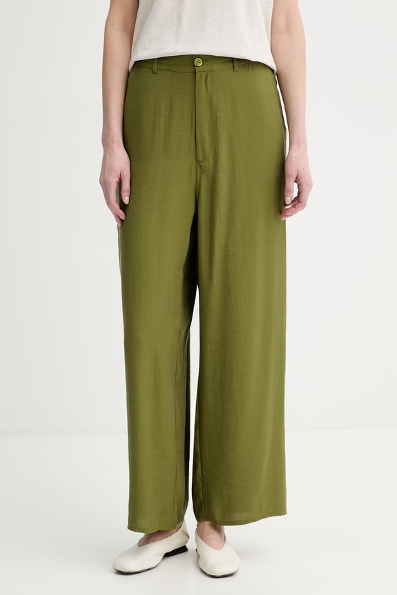 American Vintage παντελόνι γυναικεία με μοντάλ πράσινο YSO10B