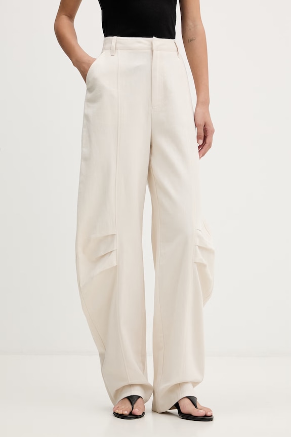 Rotate pantaloni pentru femei, cu in bej 1155062059