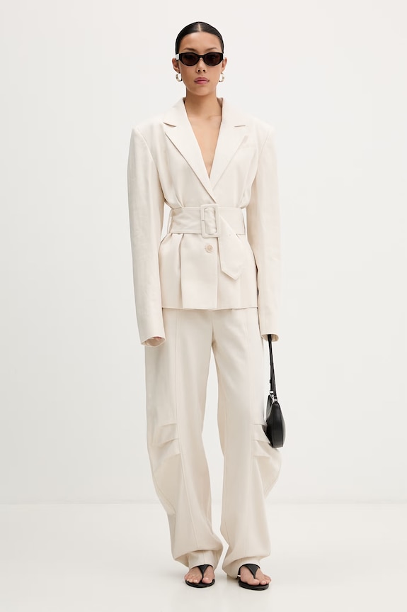 Rotate pantaloni pentru femei, cu in 1155062059 bej SS26
