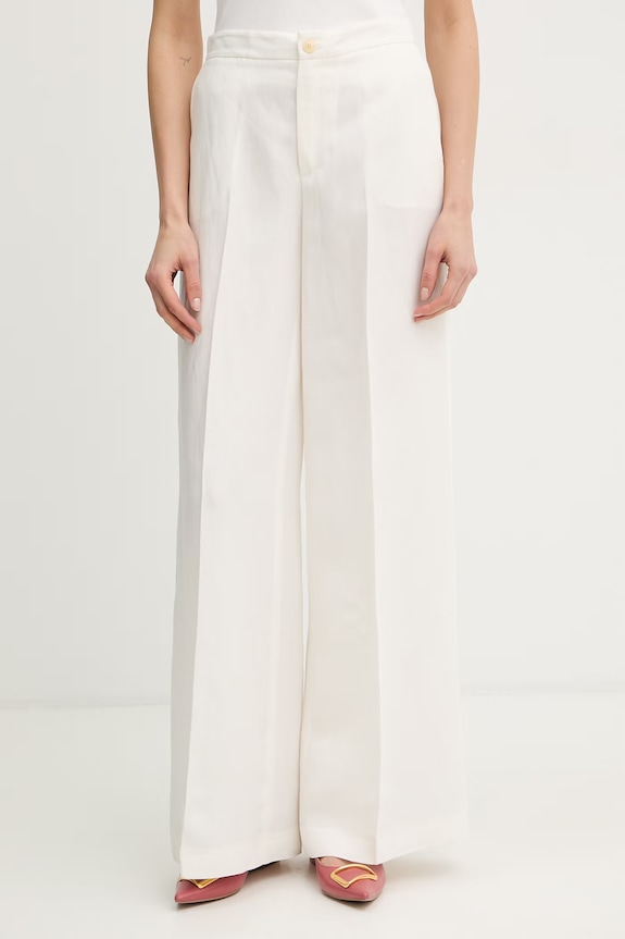 Twinset pantaloni cu in panza bej 261TP2454