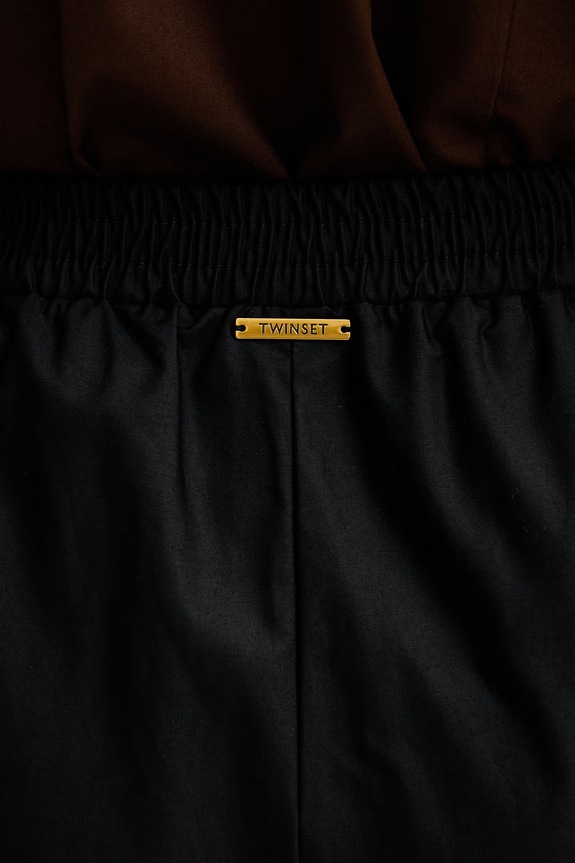 Twinset hlače za žene od pamuka crna 261LL2HGG