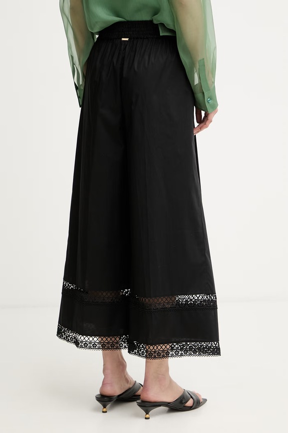 Îmbrăcăminte Twinset pantaloni pentru femei, cu bumbac 261TT2252 negru