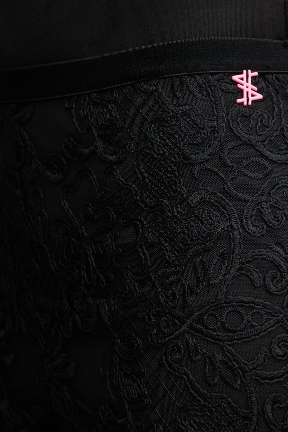 Twinset pantaloni pentru femei, din dantelă negru 261AQ2042