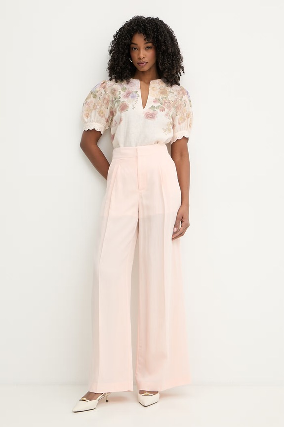 Twinset nohavice dámske s ľanom 261TT2552 oranžová SS26