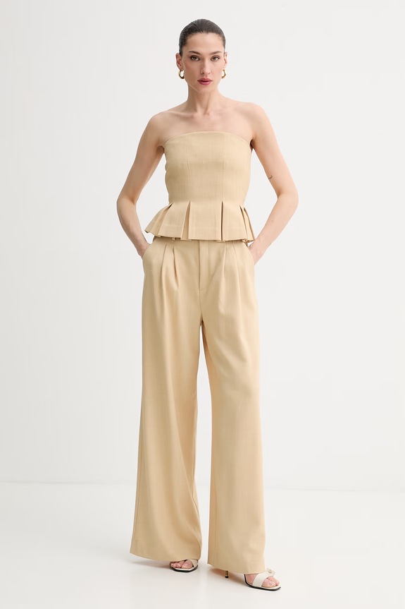 Gestuz spodnie damskie 10911101 beżowy SS26