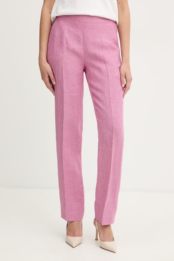Luisa Spagnoli pantaloni pentru femei, din in Ammenda roz 543245