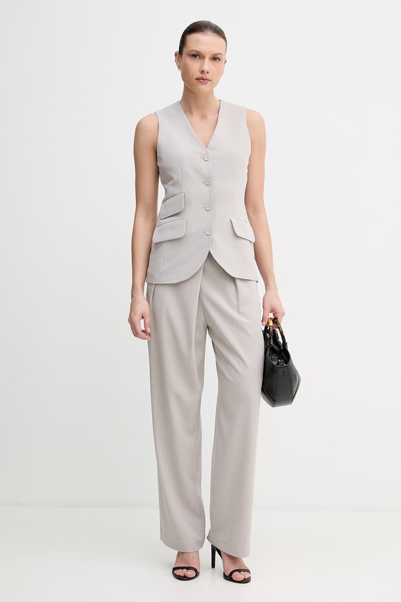 Sisley Παντελόνι γυναικείο 48WGLF08J γκρί SS26