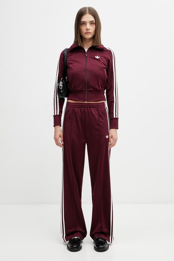 adidas Originals spodnie dresowe damskie bordowy KD3659