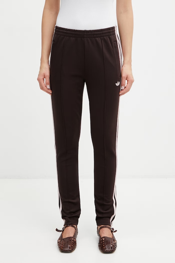 adidas Originals Pantaloni de trening cu bumbac pentru femei KD3790 maro SS26