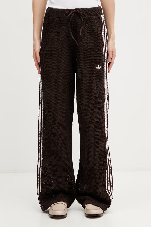 adidas Originals παντελόνι επίσημο γυναικείο διάτρητο καφέ KE0201