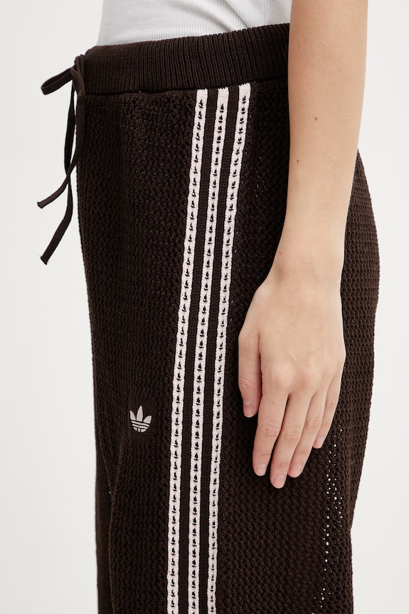 adidas Originals pantaloni da tuta traforati da donna marrone KE0201