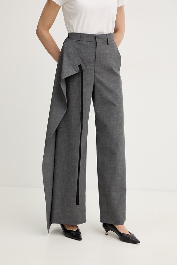 Παντελόνι με προσθήκη μαλλιού MM6 Maison Margiela γκρί S52KA0518.M35733.860M