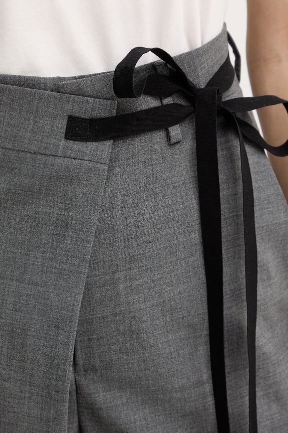 Παντελόνι με προσθήκη μαλλιού MM6 Maison Margiela S52KA0518.M35733.860M γκρί
