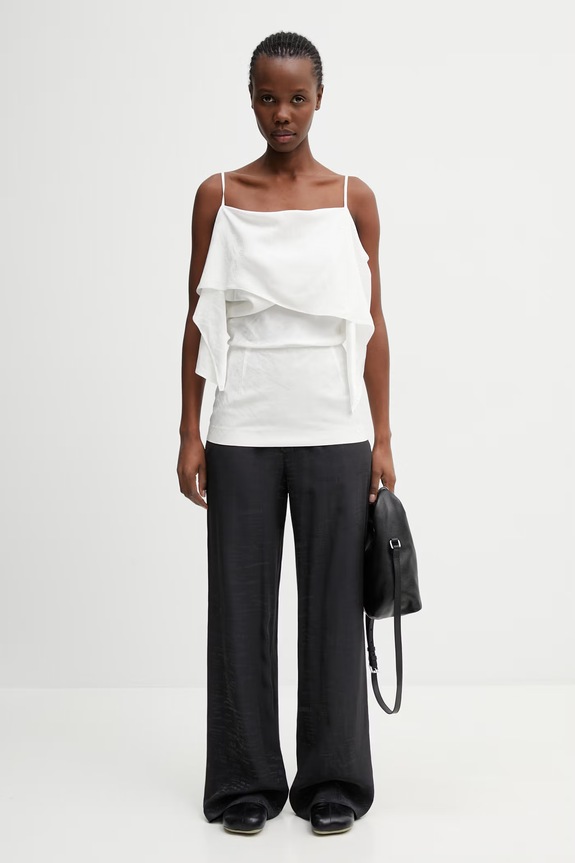 MM6 Maison Margiela παντελόνι γυναικείο S52KA0529.M35737.002J μαύρο