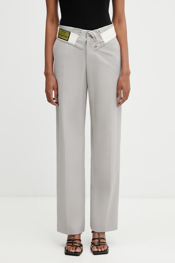 MM6 Maison Margiela панталон с вълна дамски сив S52KA0559.M35436.858