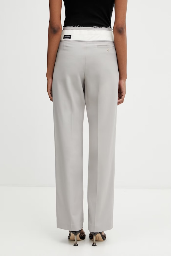 Дрехи MM6 Maison Margiela панталон с вълна дамски S52KA0559.M35436.858 сив