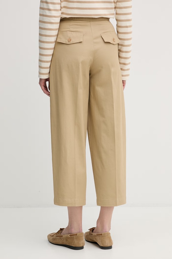 Îmbrăcăminte United Colors of Benetton pantaloni de damă cu bumbac 4FRXDF0B0 bej