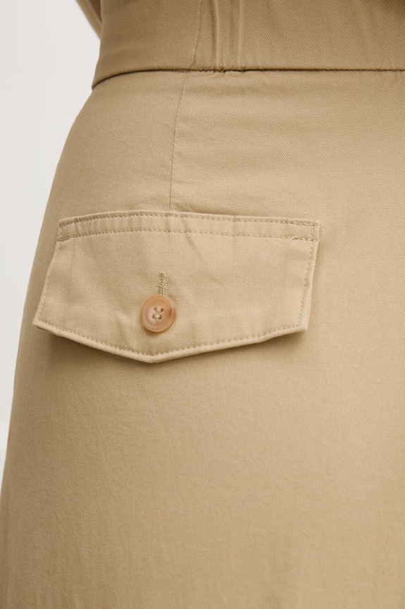 United Colors of Benetton pantaloni de damă cu bumbac bej 4FRXDF0B0