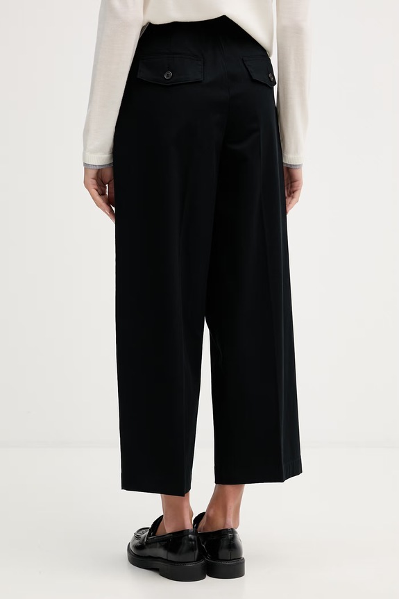 Îmbrăcăminte United Colors of Benetton pantaloni de damă din bumbac 4FRXDF0B0 negru