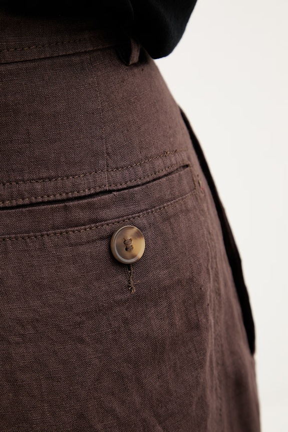 United Colors of Benetton pantaloni pentru femei din in maro 4AGHDF0AY