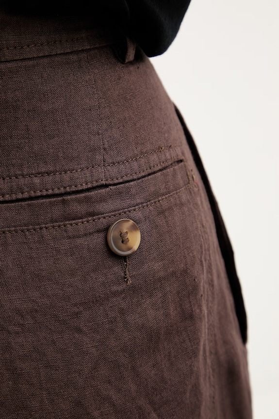 United Colors of Benetton pantaloni pentru femei din in maro 4AGHDF0AY