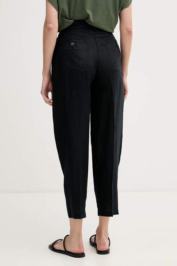 Îmbrăcăminte United Colors of Benetton pantaloni pentru femei din in 4AGHDF0AY negru
