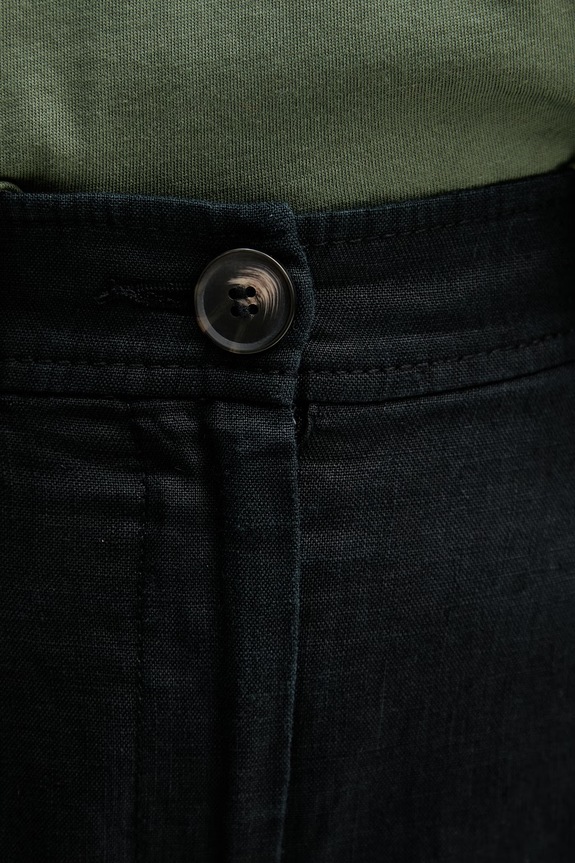 United Colors of Benetton pantaloni pentru femei din in negru 4AGHDF0AY
