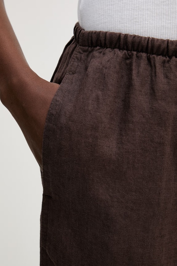 United Colors of Benetton pantaloni da donna in lino marrone 4AGHDF0BF