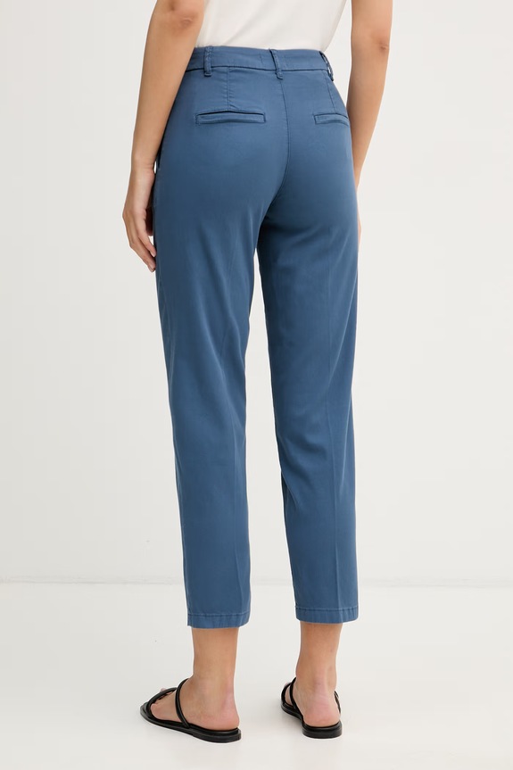 Ρούχα United Colors of Benetton Παντελόνι γυναικείο βαμβακερό με ελαστάν 4CDRDF0AV μπλε