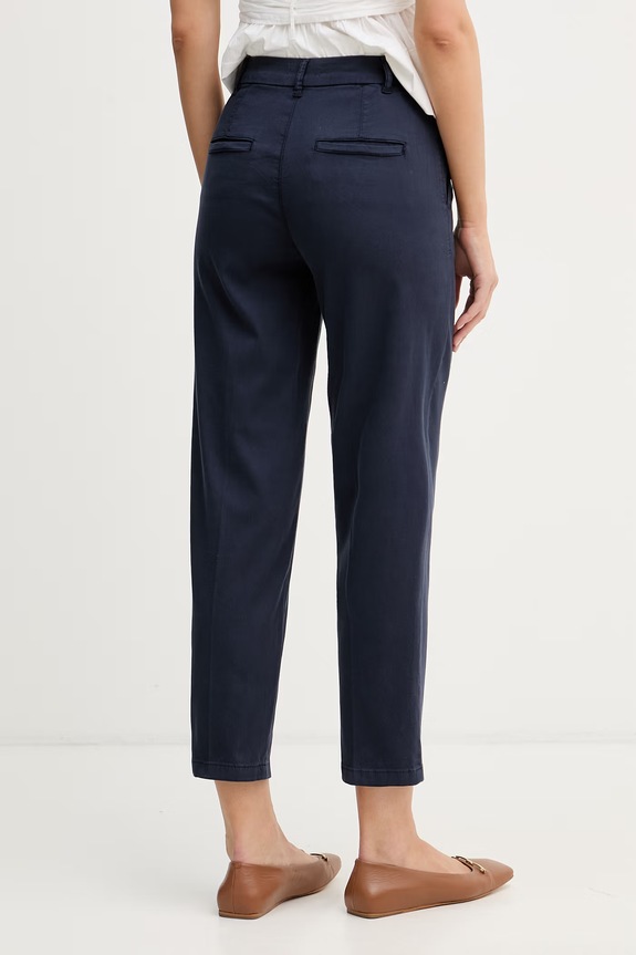 Ρούχα United Colors of Benetton Παντελόνι γυναικεία από βαμβάκι με ελαστάν 4CDRDF0AV σκούρο μπλε