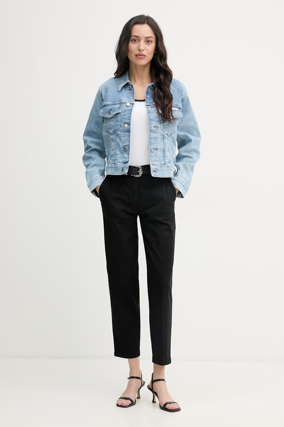 United Colors of Benetton spodnie damskie bawełniane z elastanem 4CDRDF0AV czarny SS26