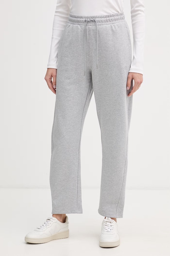 Calvin Klein Jeans spodnie dresowe damskie bawełniane szary LV047F210G
