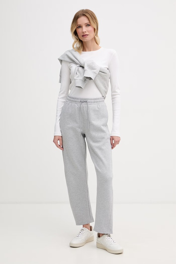 Calvin Klein Jeans spodnie dresowe damskie bawełniane LV047F210G szary SS26