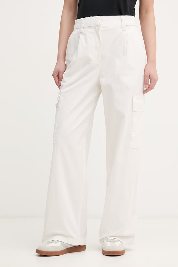 Calvin Klein Jeans nohavice dámske s bavlnou béžová LV047F623G