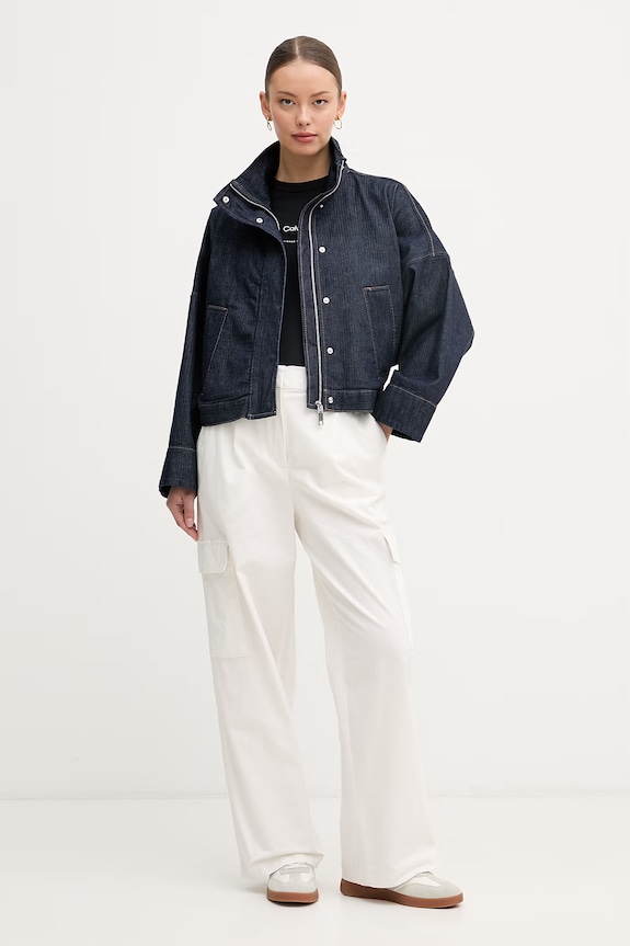 Calvin Klein Jeans nohavice dámske s bavlnou LV047F623G béžová SS26