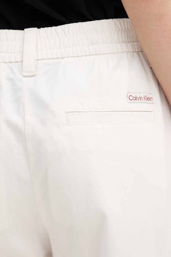 Calvin Klein Jeans nohavice dámske s bavlnou béžová LV047F623G