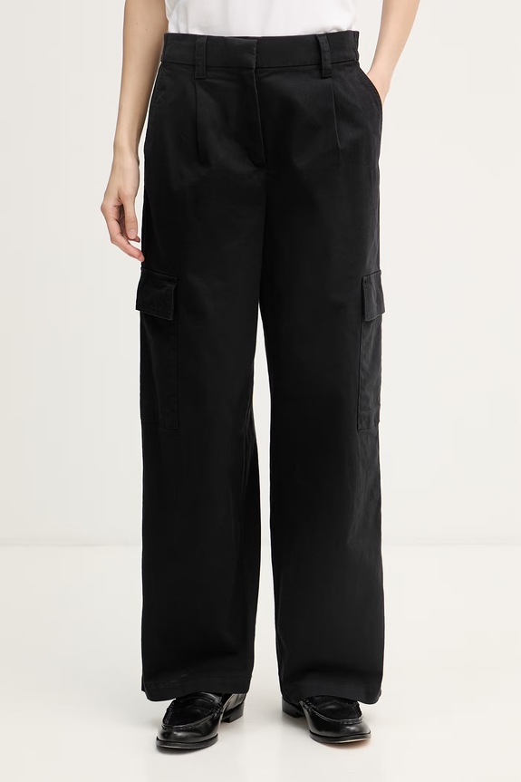 Calvin Klein Jeans pantaloni pentru femei, cu bumbac negru LV047F623G