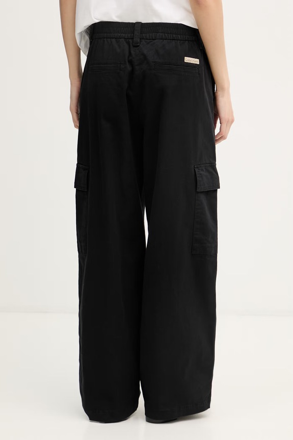 Îmbrăcăminte Calvin Klein Jeans pantaloni pentru femei, cu bumbac LV047F623G negru