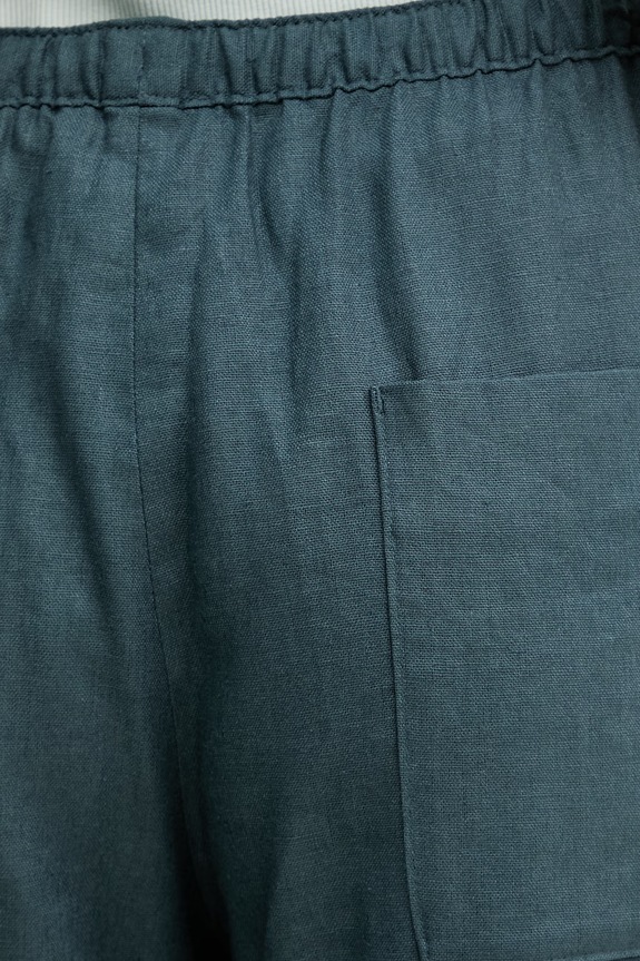 Calvin Klein Jeans spodnie damskie z lnem turkusowy LV047F631G