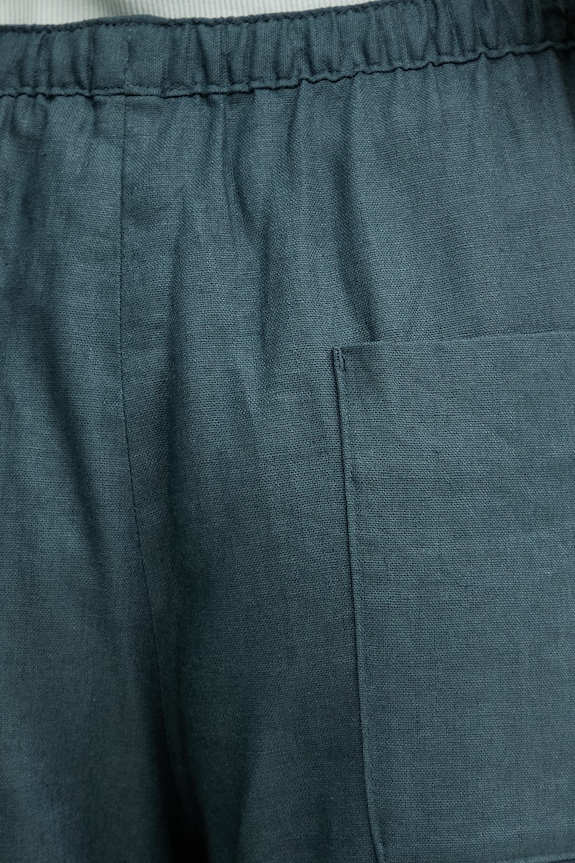 Calvin Klein Jeans spodnie damskie z lnem turkusowy LV047F631G