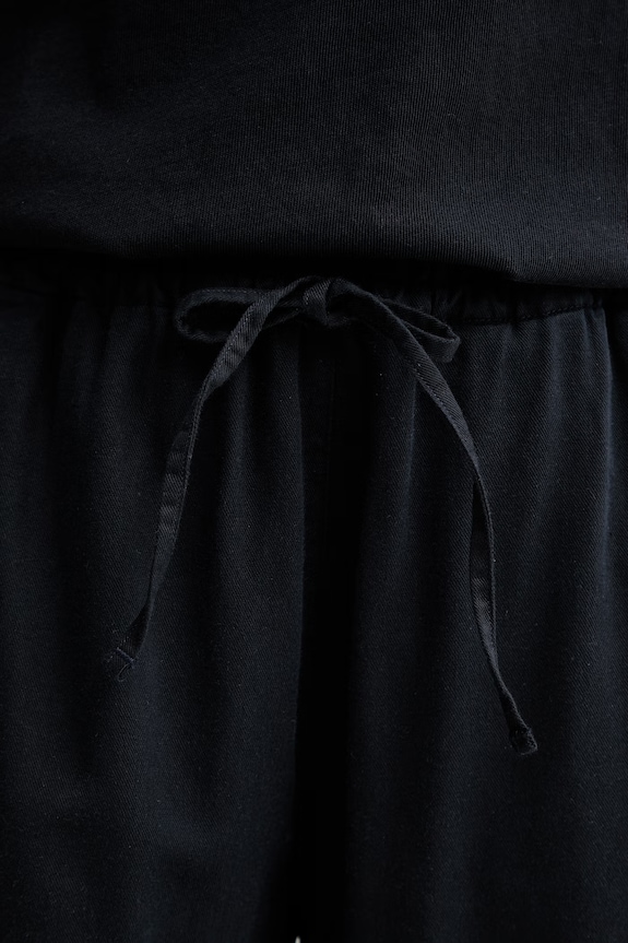 Marc O'Polo spodnie wide leg damskie z dodatkiem lnu granatowy 5000013133
