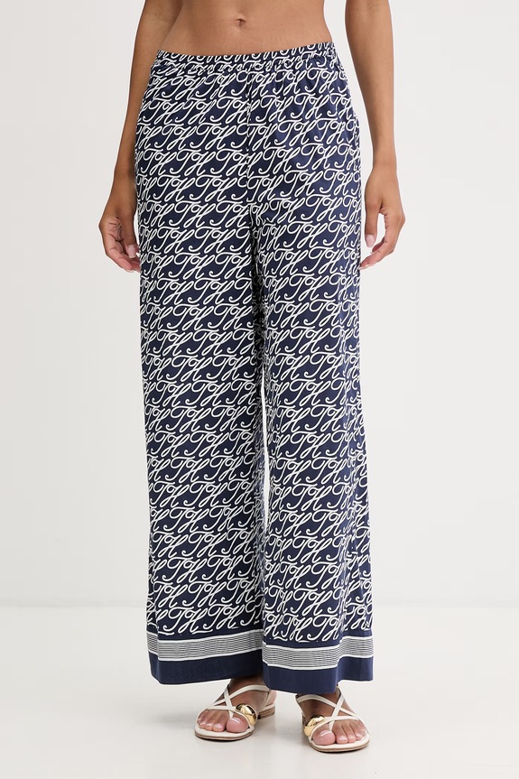 Tommy Hilfiger plažne hlače ženske SUMMER mornarsko modra WW0WW49560