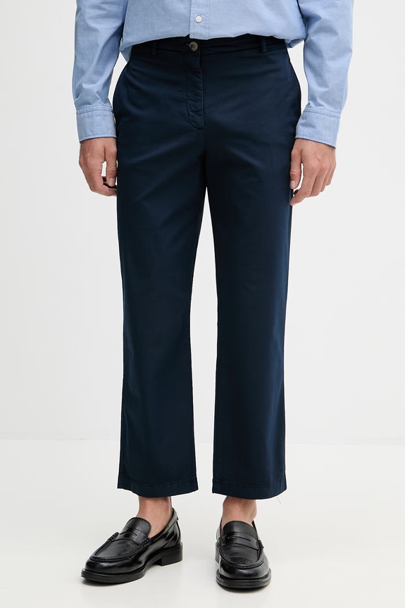 Tommy Hilfiger Παντελόνι Γυναικείο με βαμβάκι σκούρο μπλε WW0WW49647