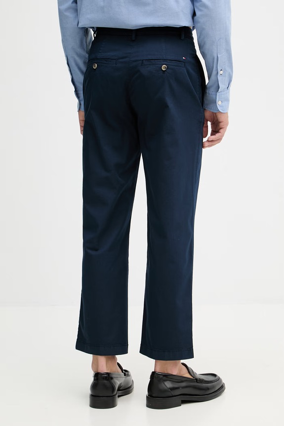 Ρούχα Tommy Hilfiger Παντελόνι Γυναικείο με βαμβάκι WW0WW49647 σκούρο μπλε